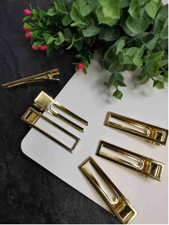 Зажим металлический "Прямоугольник" 6см (золото)